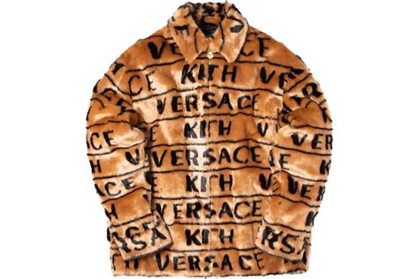 Kith x Versace Fur Coaches Jacket Brown Men's 